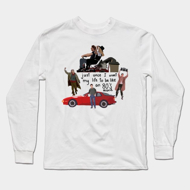 Life Like an 80s Movie Long Sleeve T-Shirt by Paint Covered